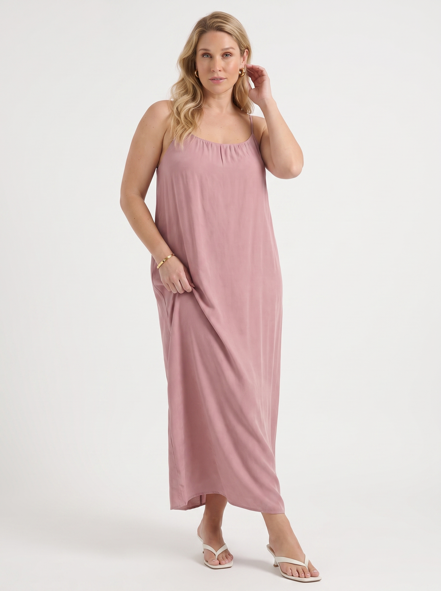 Darcy Ruched Neck Loose Maxi Dress
