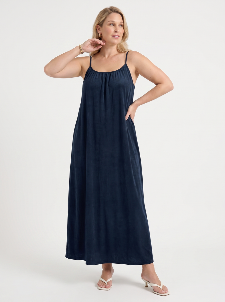 Darcy Ruched Neck Loose Maxi Dress