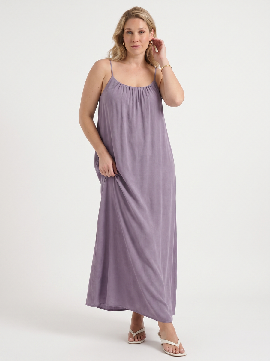 Darcy Ruched Neck Loose Maxi Dress