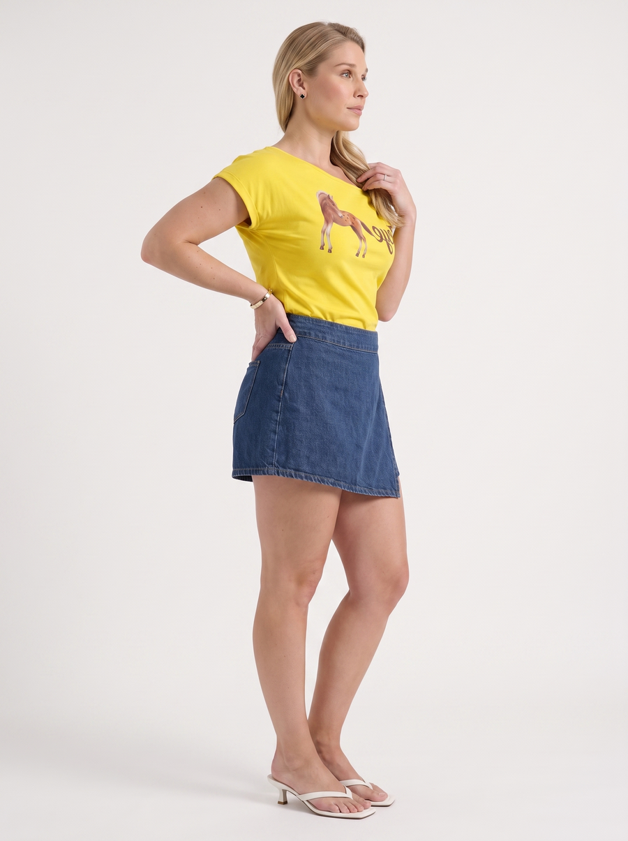 Alina Printed Off Shoulder Short Sleeve Top