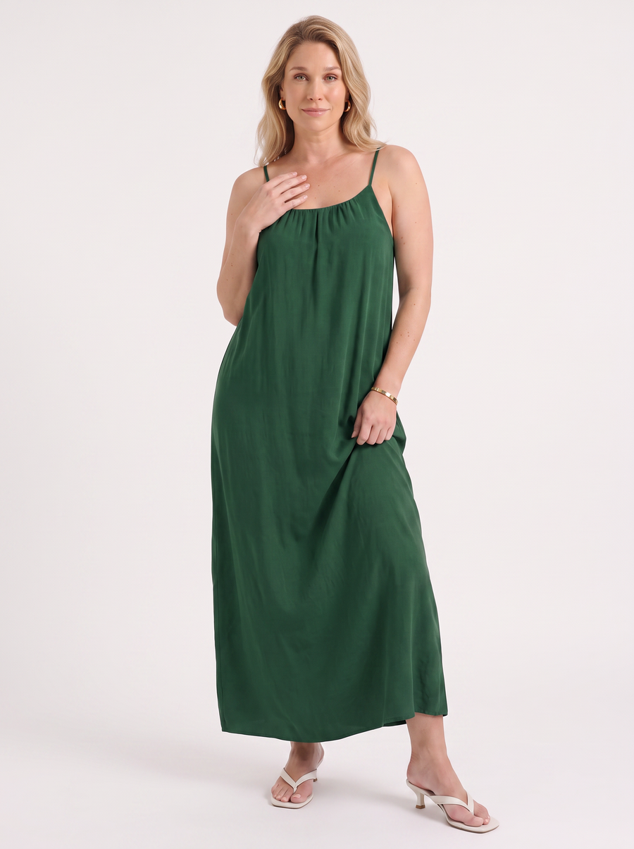 Darcy Ruched Neck Loose Maxi Dress