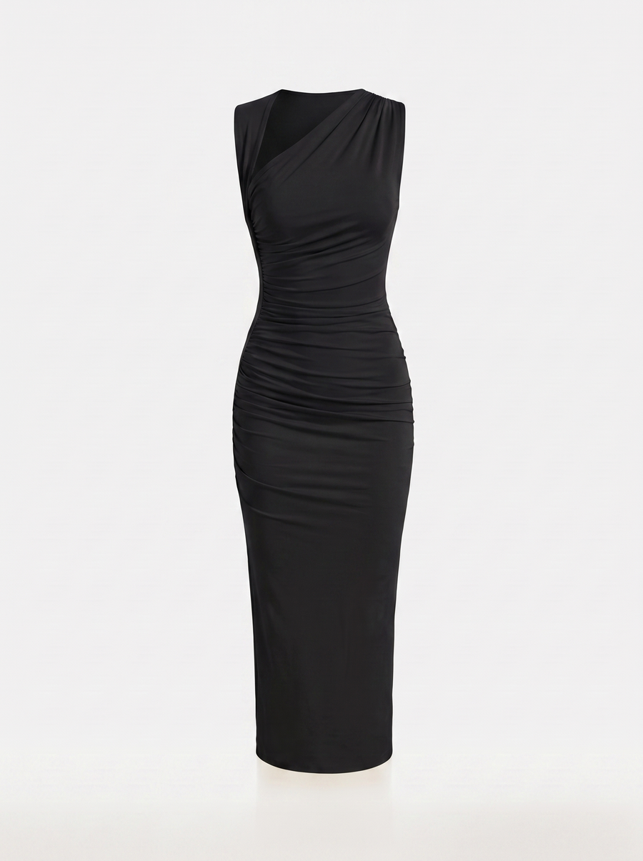Tamsie One Shoulder Ruched Maxi Dress