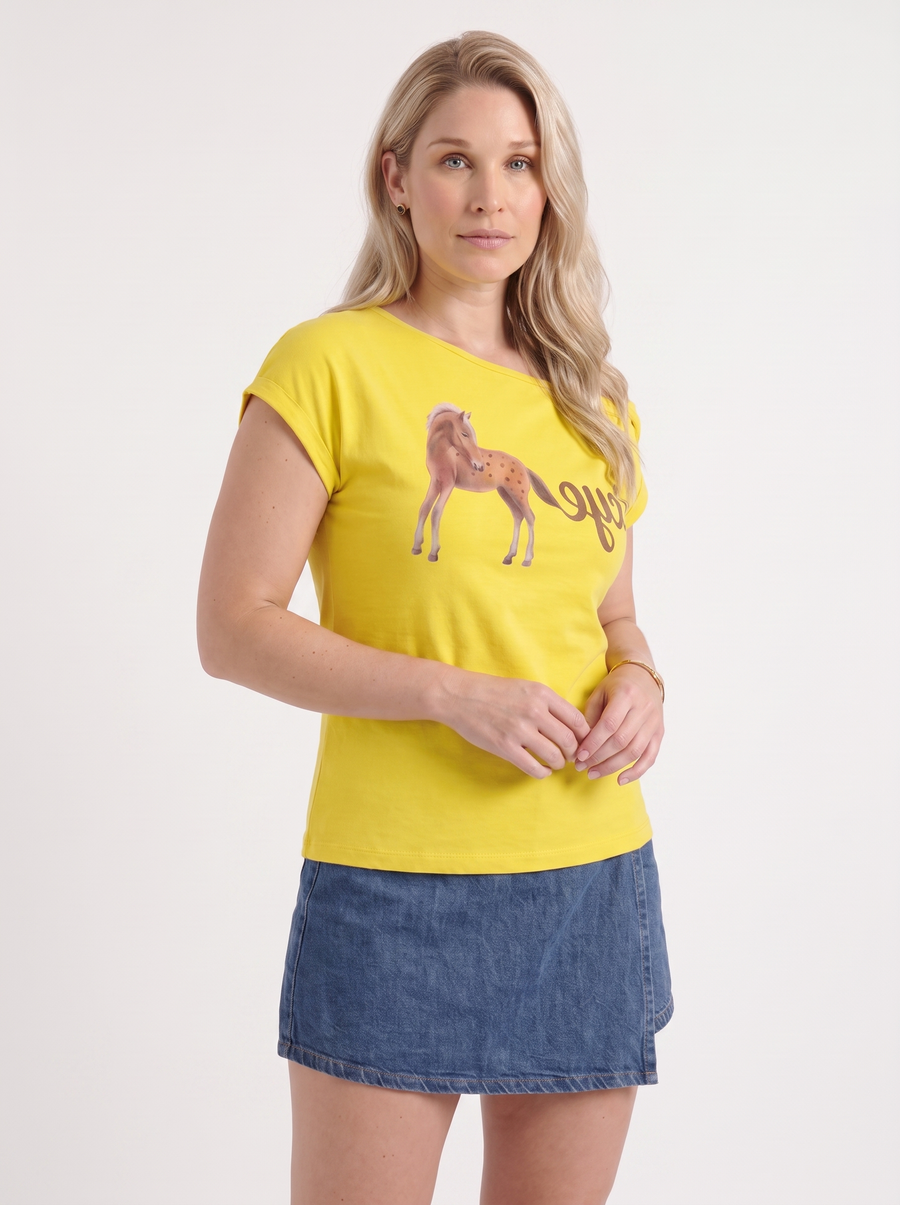 Alina Printed Off Shoulder Short Sleeve Top