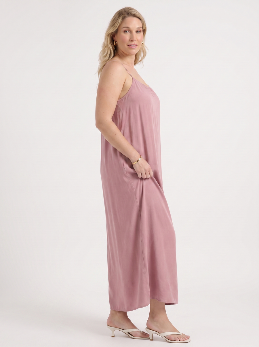 Darcy Ruched Neck Loose Maxi Dress