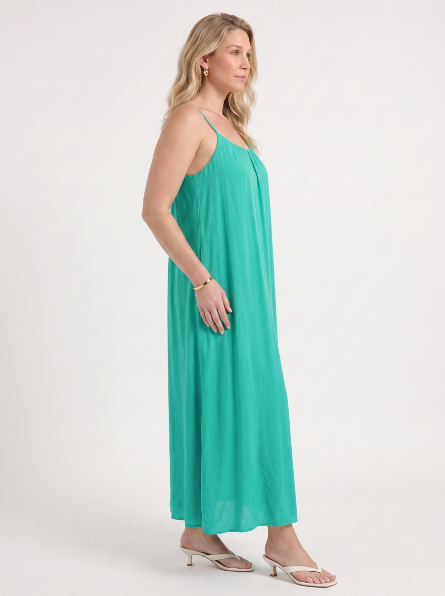 Darcy Ruched Neck Loose Maxi Dress