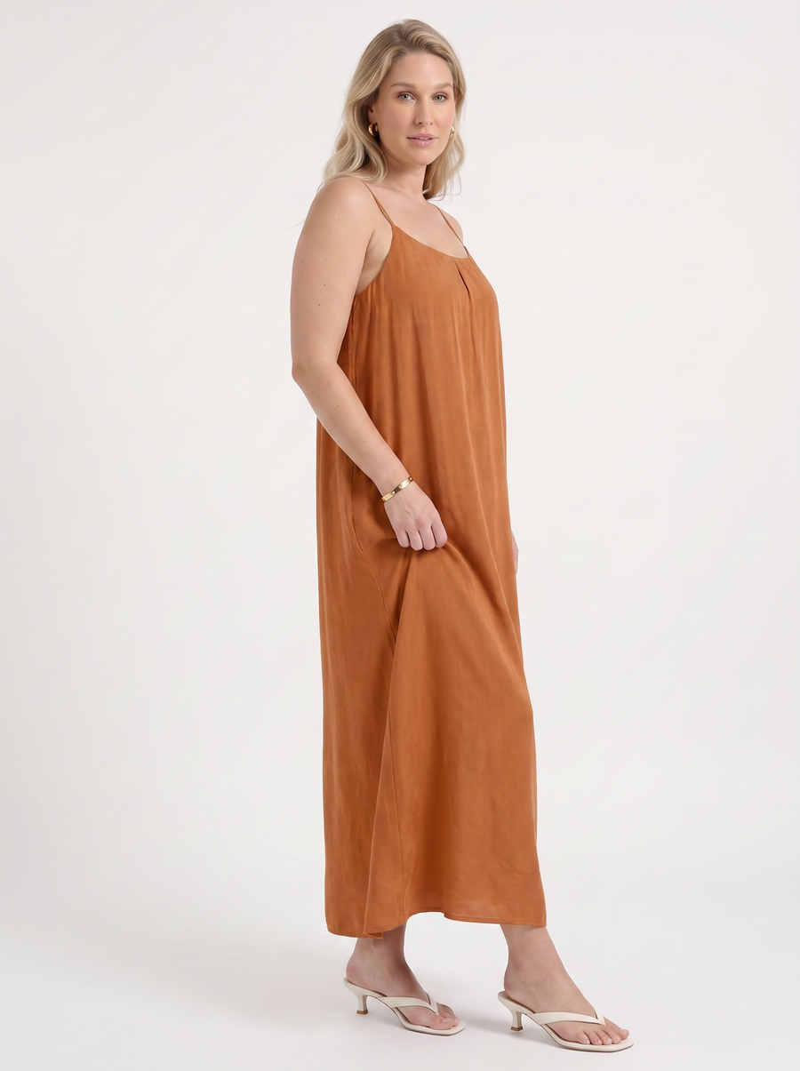 Darcy Ruched Neck Loose Maxi Dress