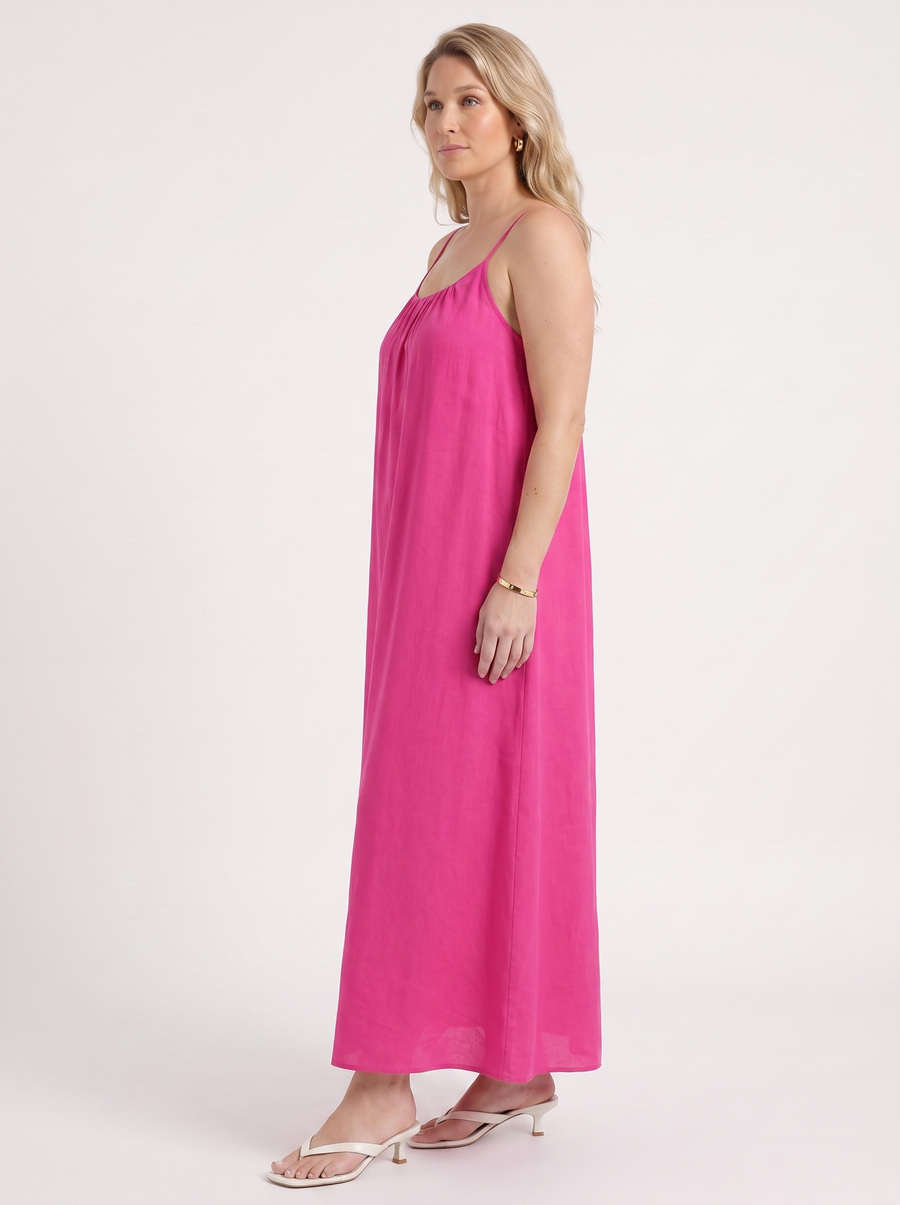 Darcy Ruched Neck Loose Maxi Dress