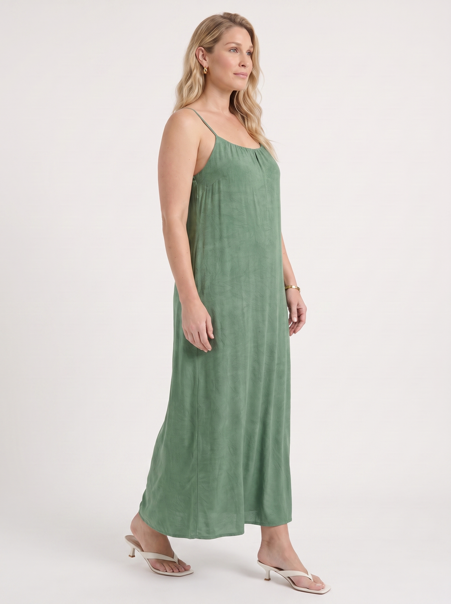 Darcy Ruched Neck Loose Maxi Dress