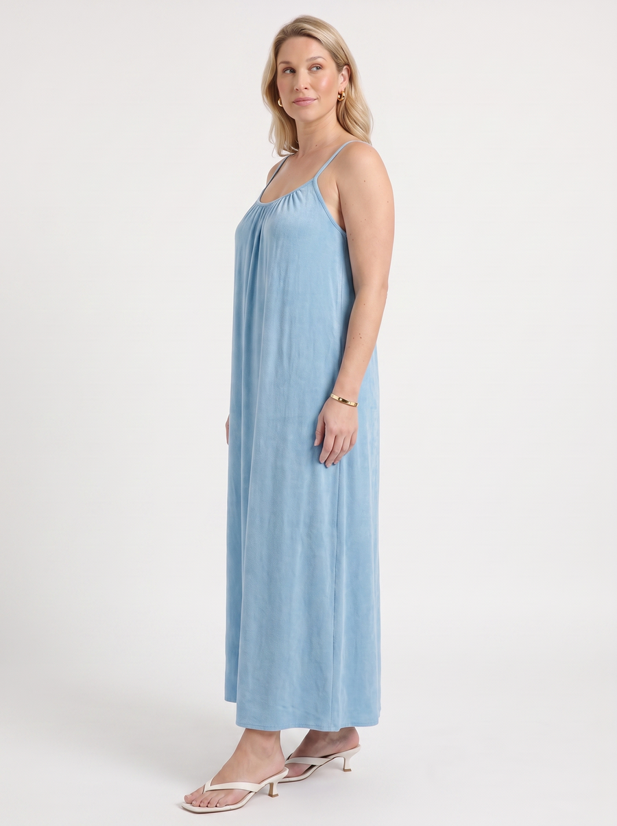 Darcy Ruched Neck Loose Maxi Dress