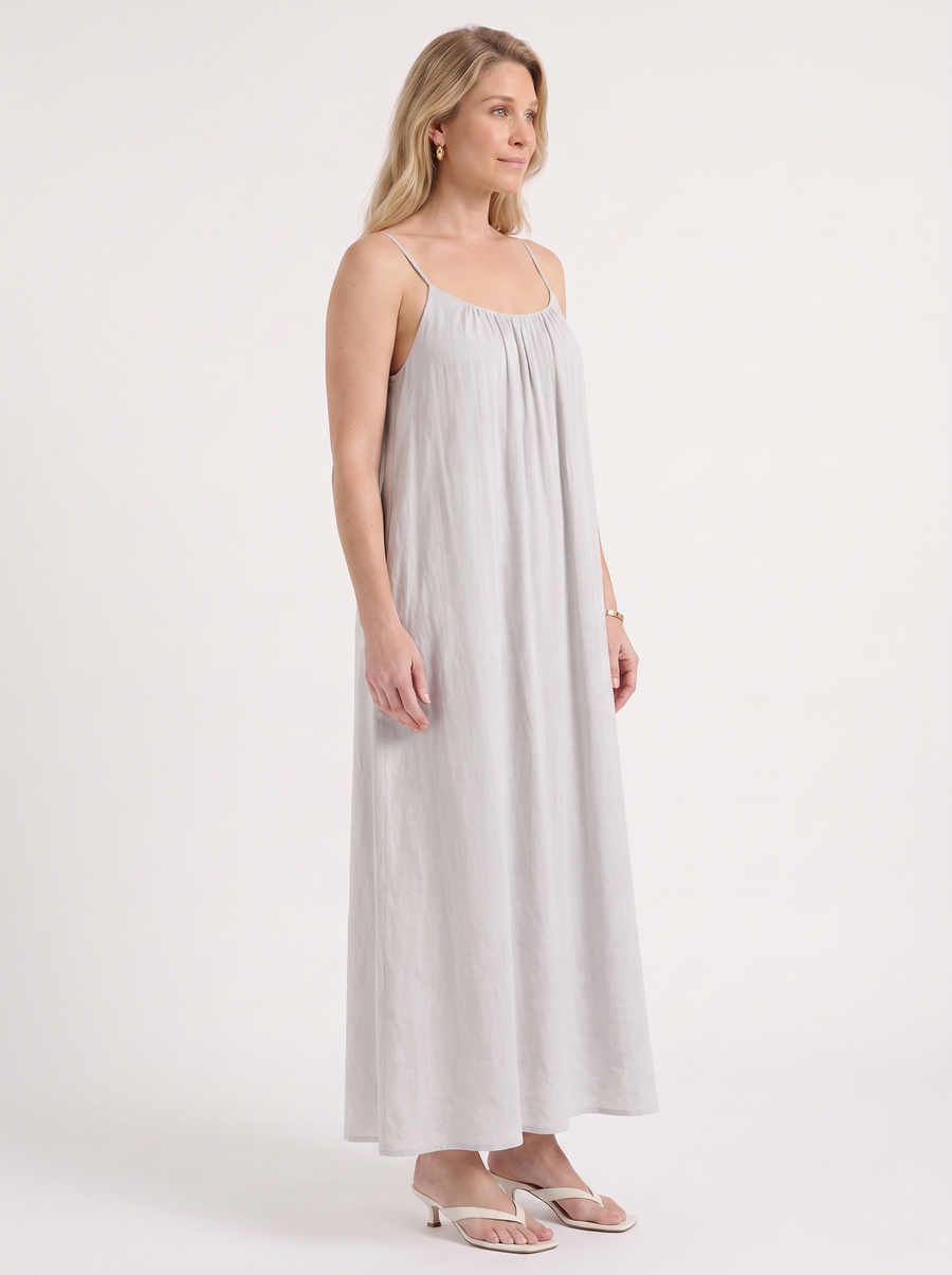 Darcy Ruched Neck Loose Maxi Dress