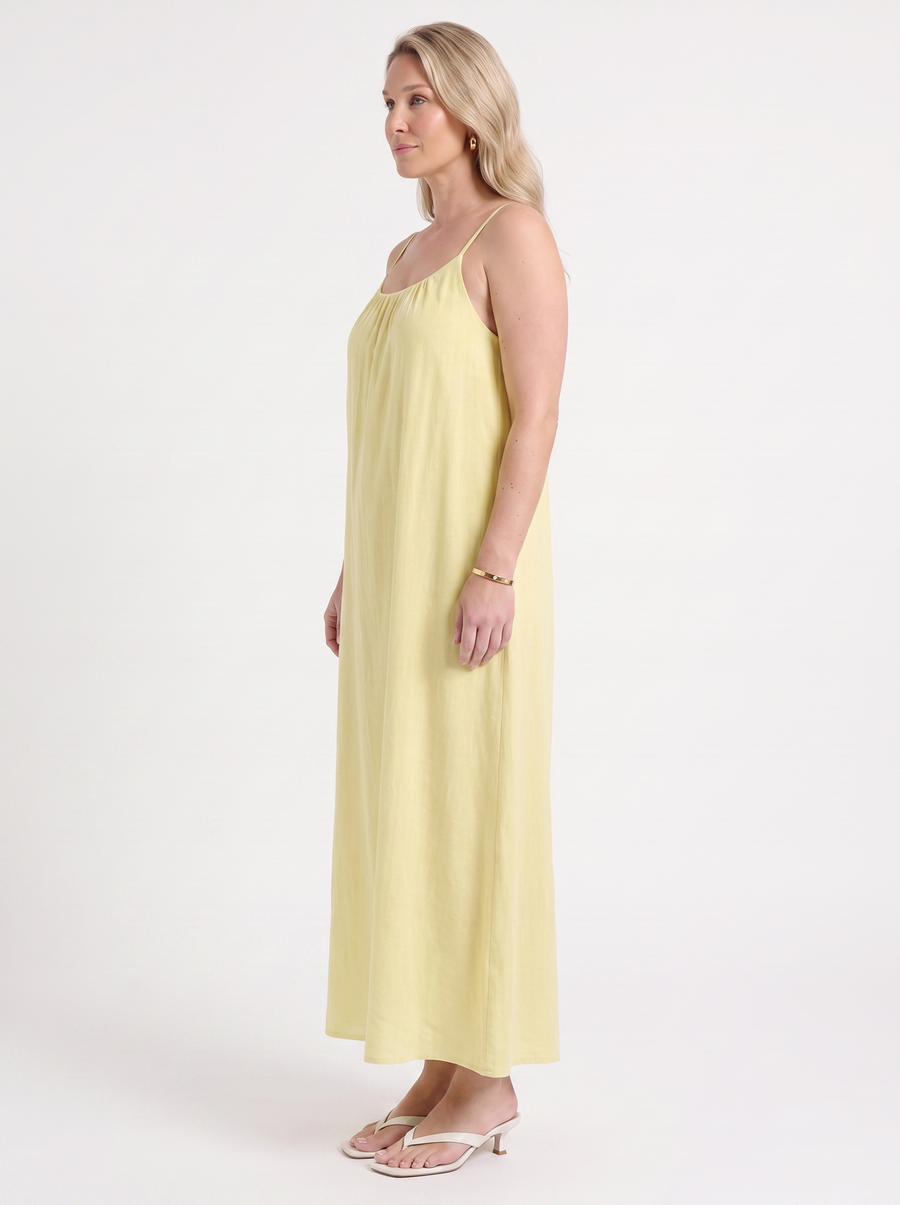 Darcy Ruched Neck Loose Maxi Dress