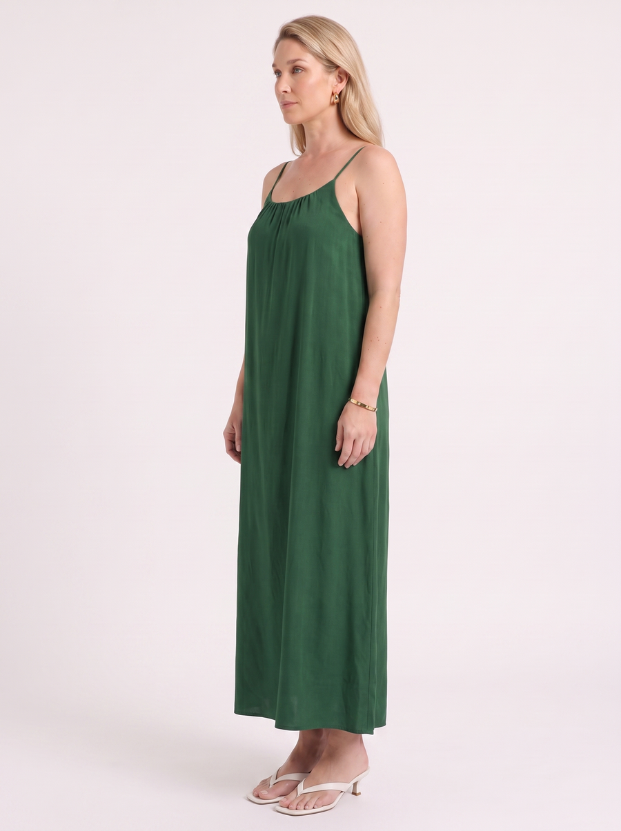 Darcy Ruched Neck Loose Maxi Dress