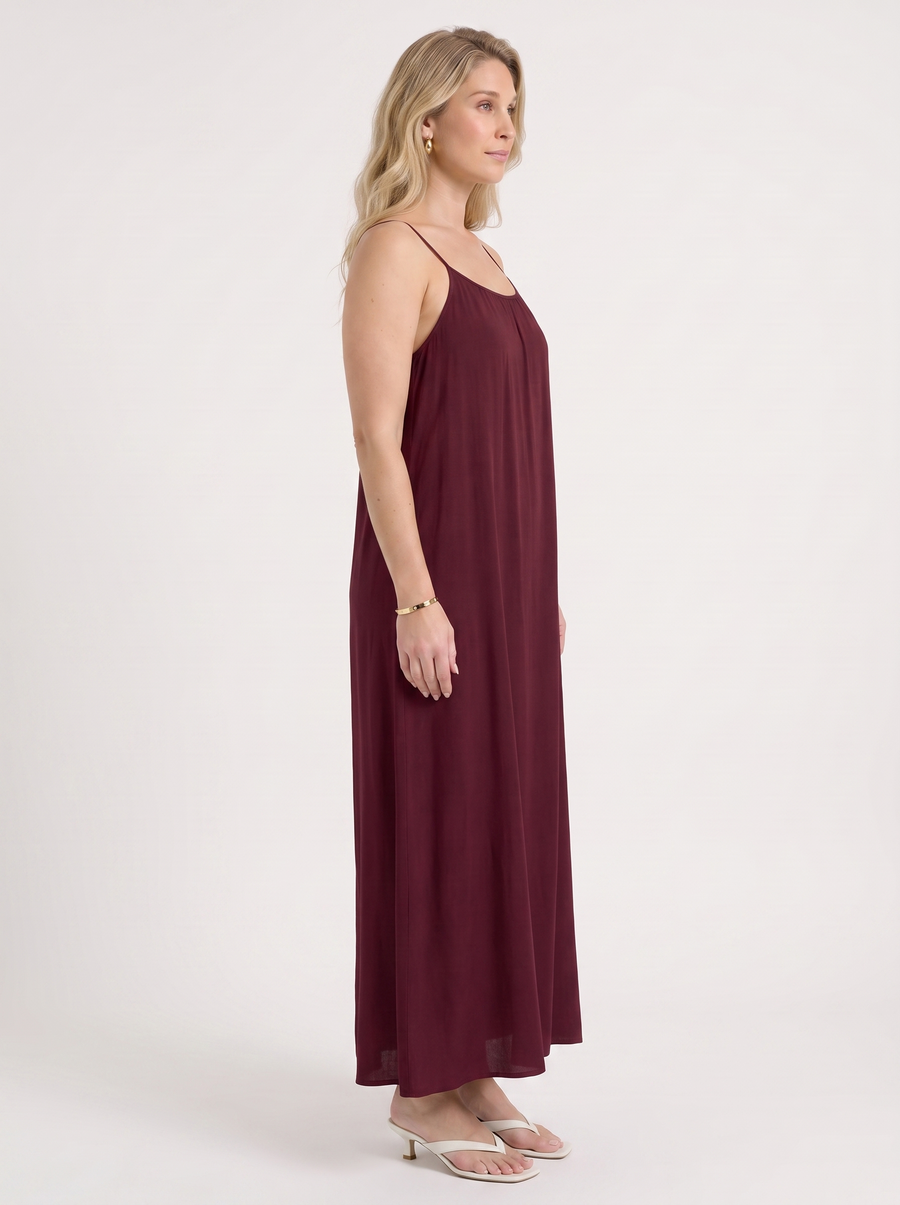 Darcy Ruched Neck Loose Maxi Dress