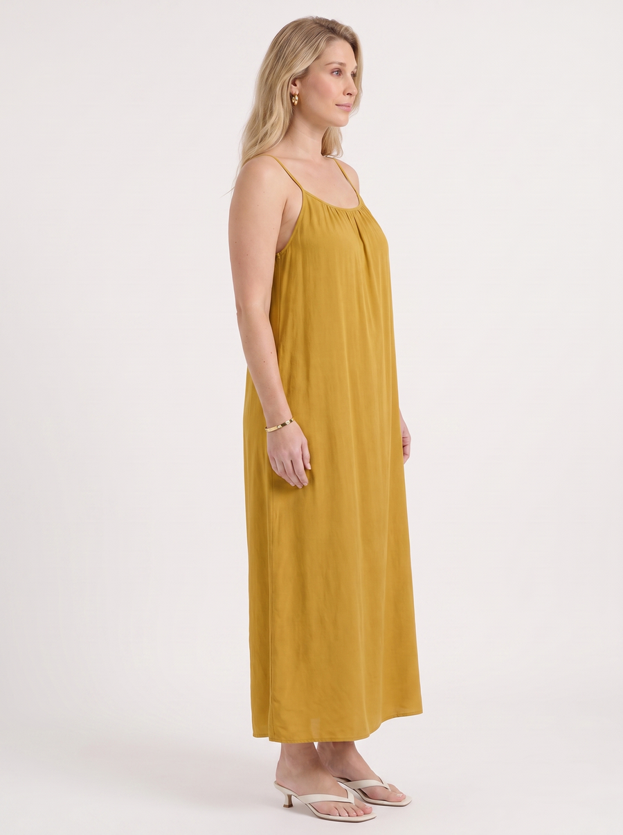 Darcy Ruched Neck Loose Maxi Dress