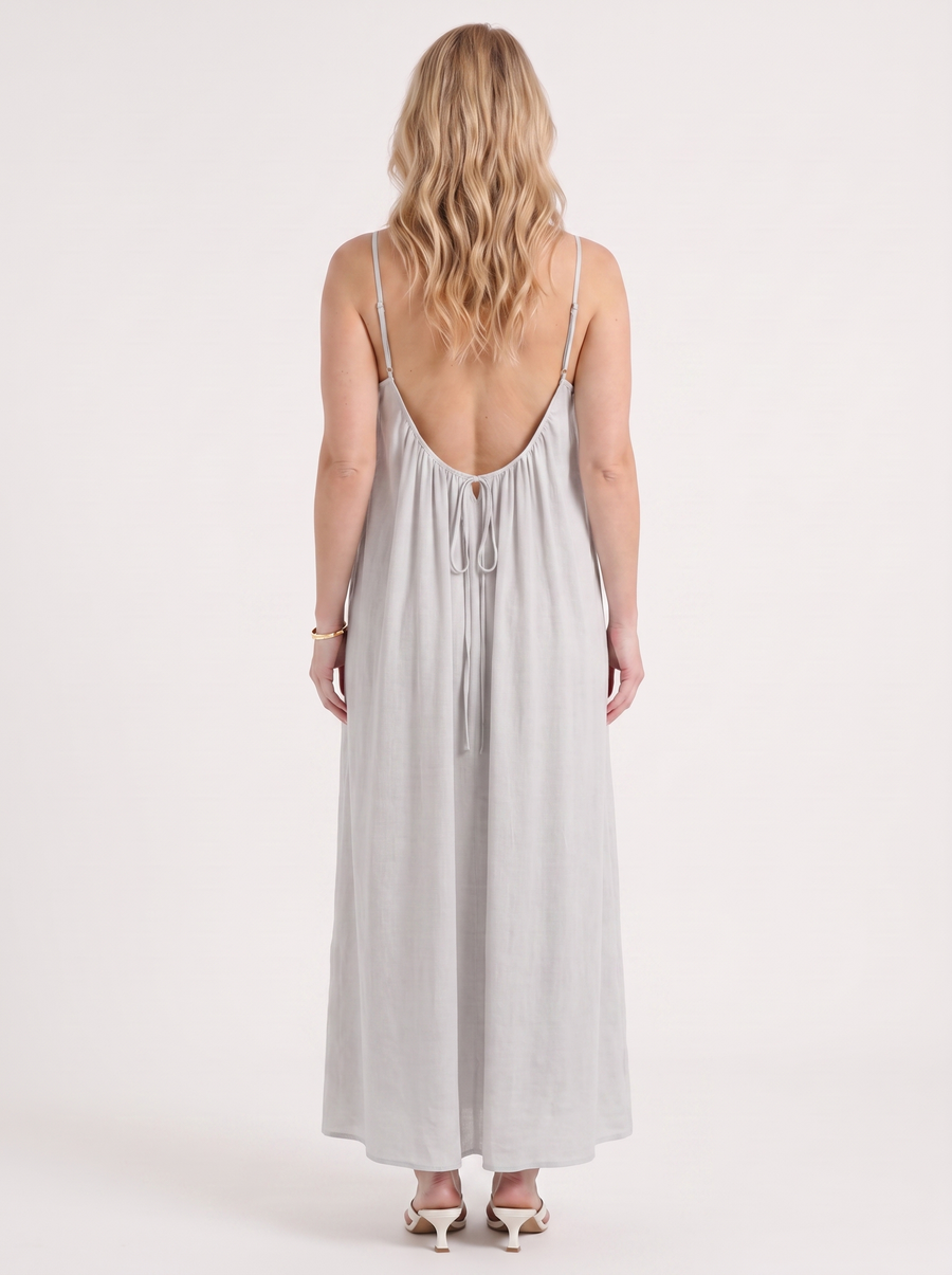 Darcy Ruched Neck Loose Maxi Dress