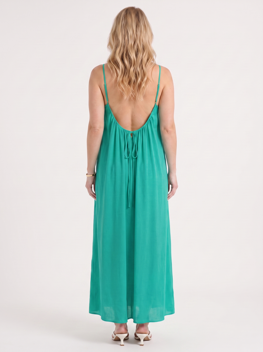 Darcy Ruched Neck Loose Maxi Dress