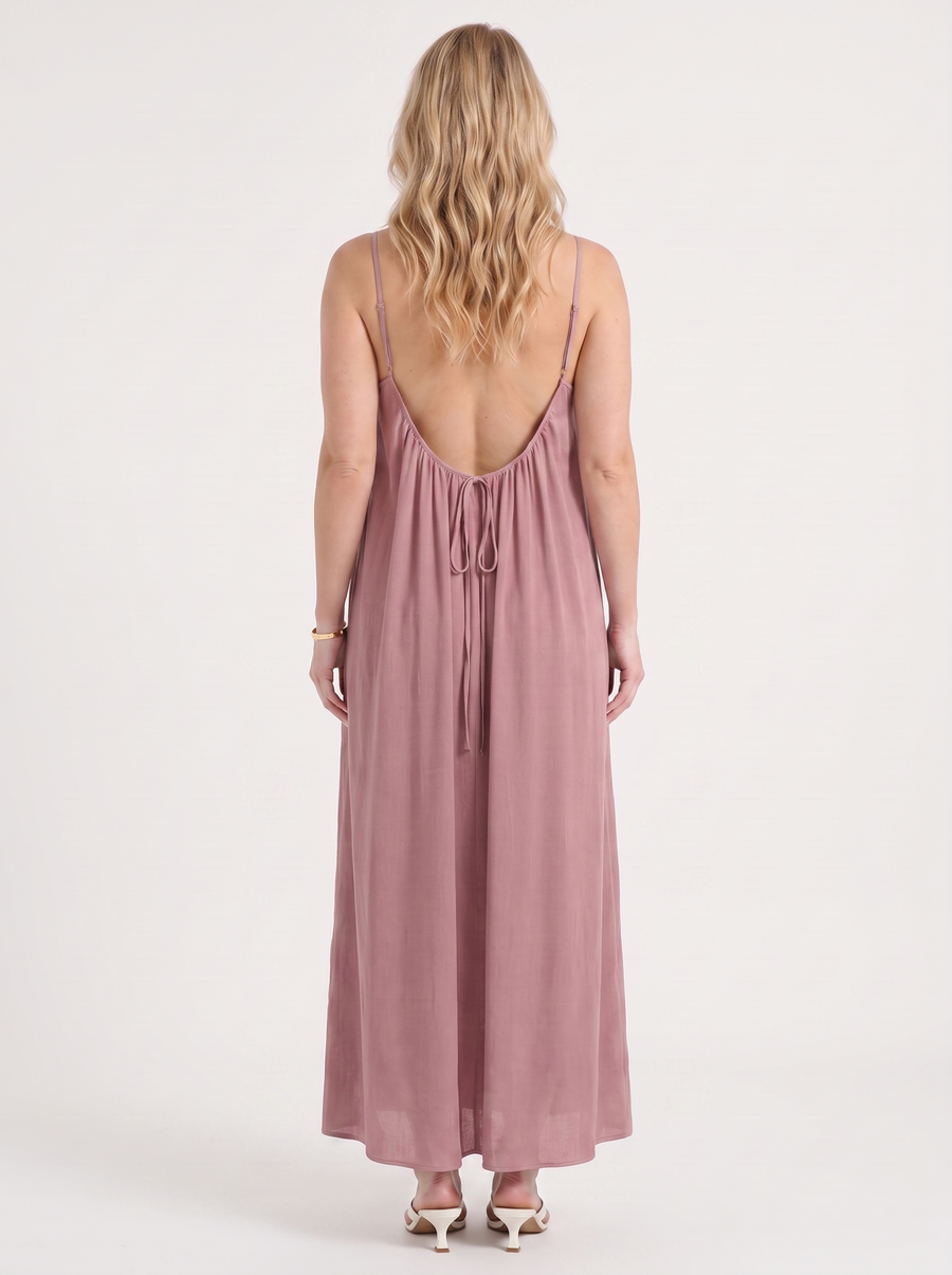Darcy Ruched Neck Loose Maxi Dress
