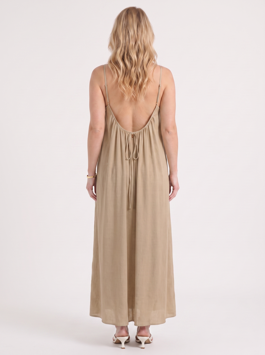 Darcy Ruched Neck Loose Maxi Dress