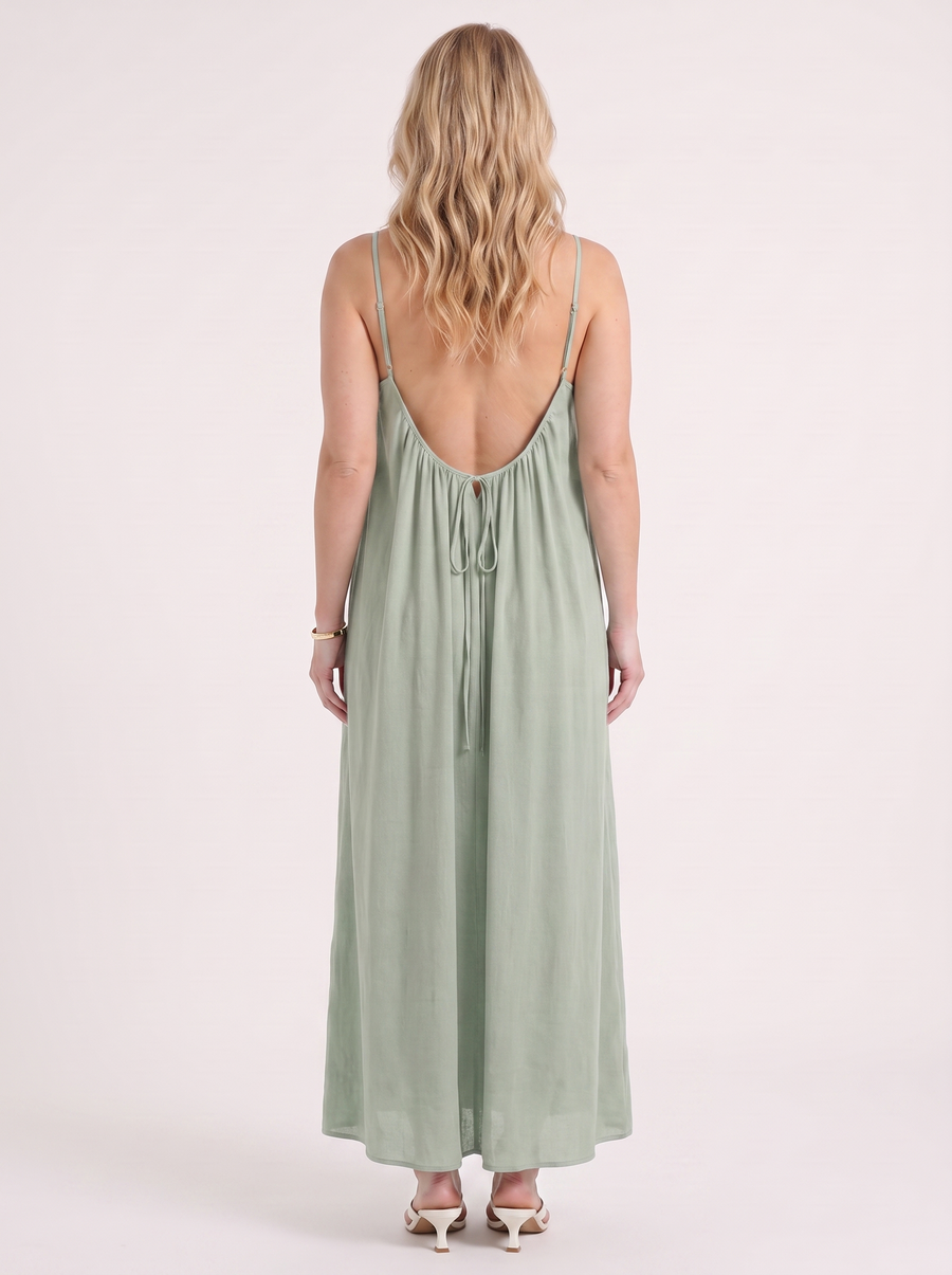 Darcy Ruched Neck Loose Maxi Dress