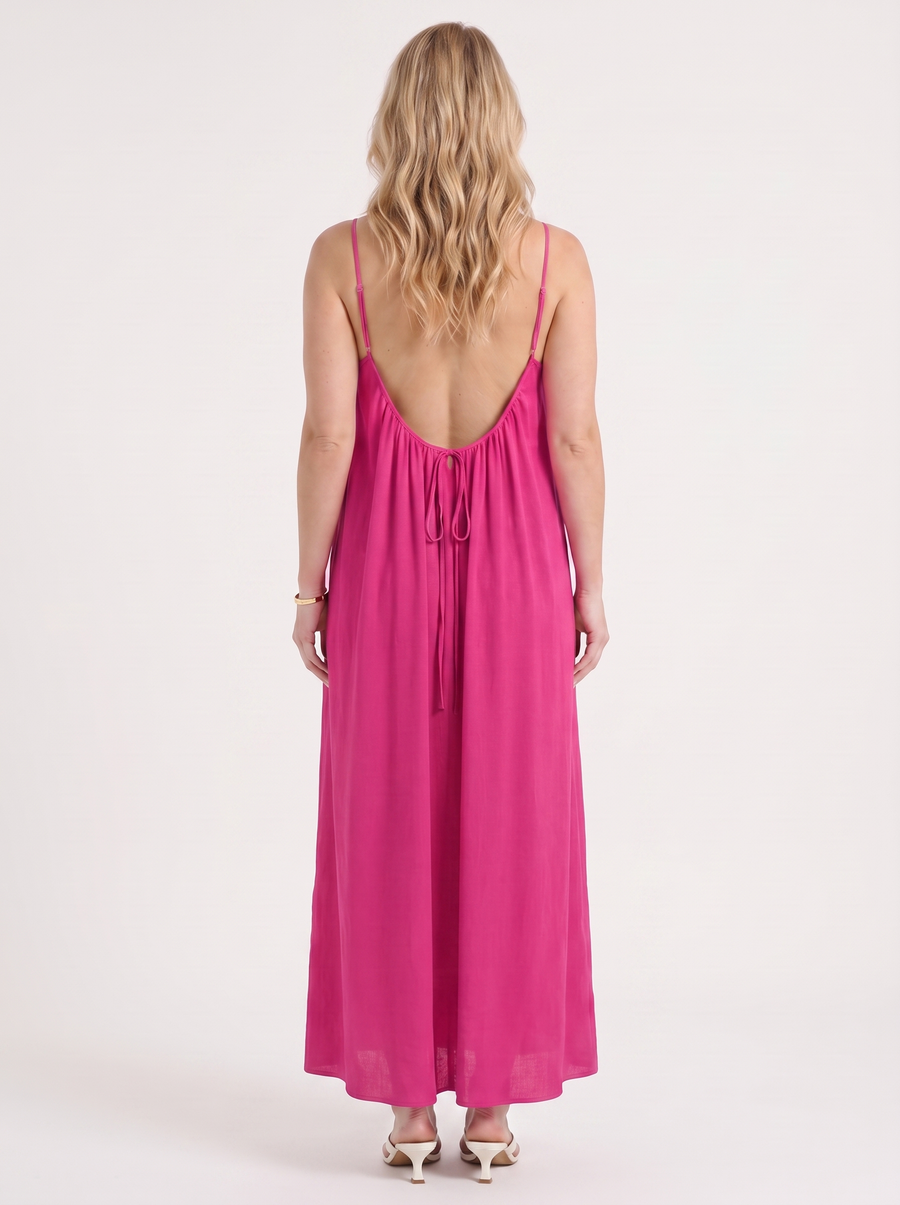 Darcy Ruched Neck Loose Maxi Dress