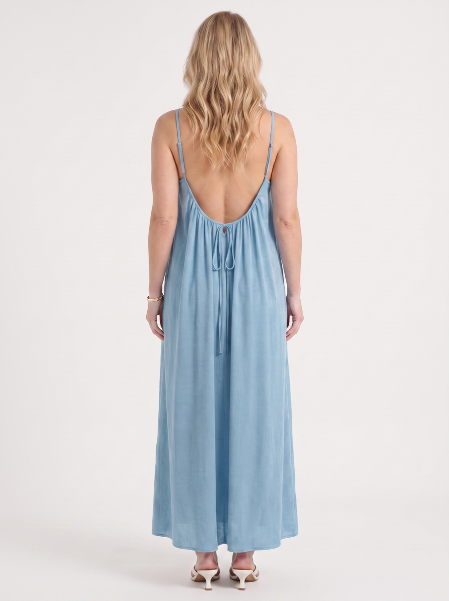 Darcy Ruched Neck Loose Maxi Dress
