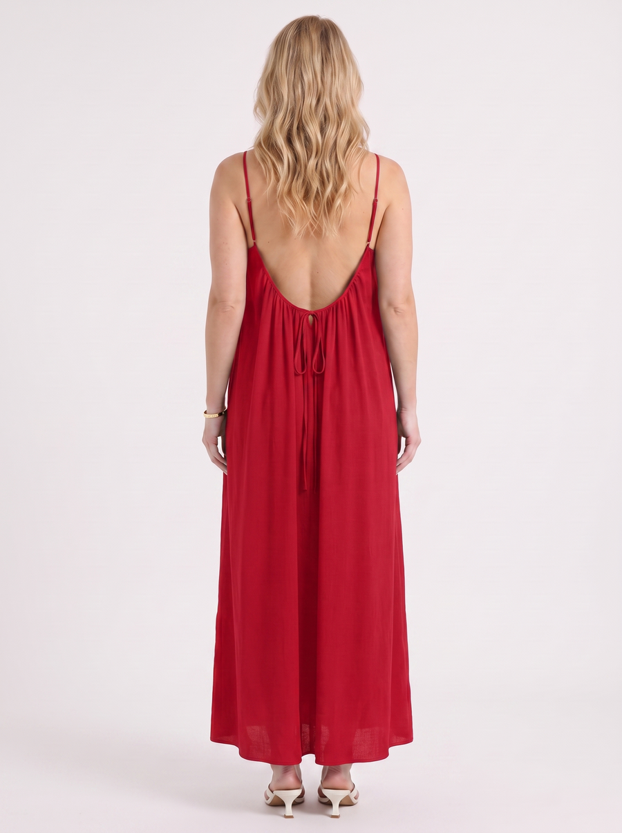 Darcy Ruched Neck Loose Maxi Dress
