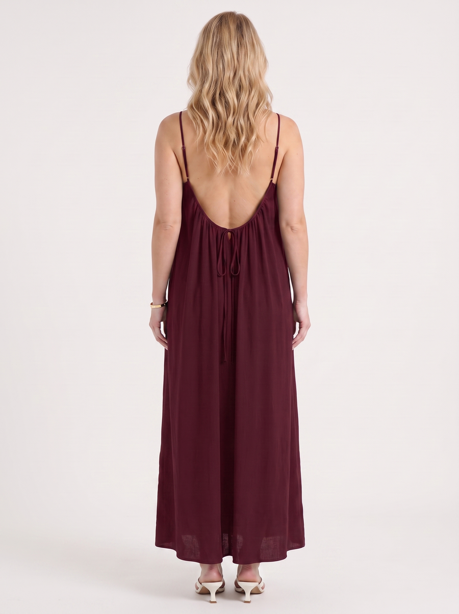 Darcy Ruched Neck Loose Maxi Dress