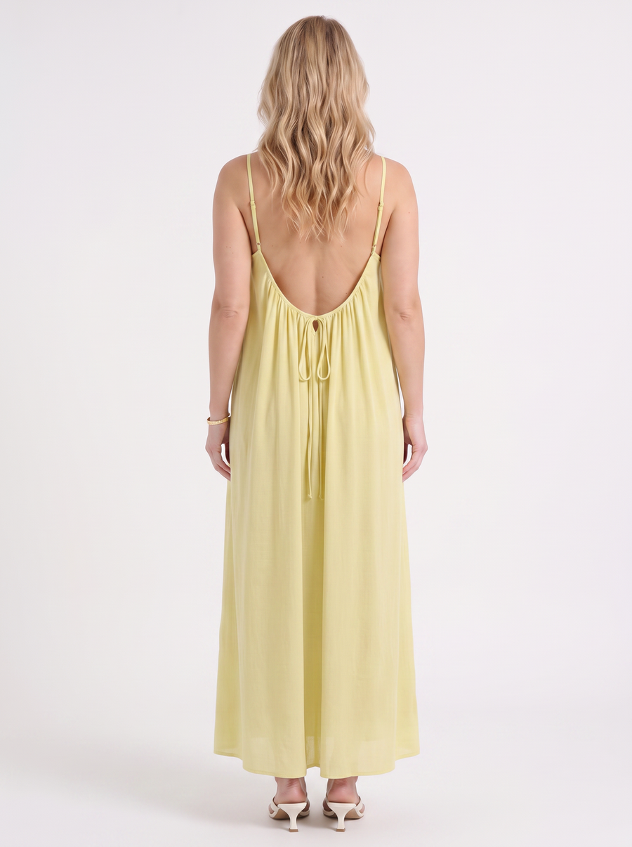 Darcy Ruched Neck Loose Maxi Dress