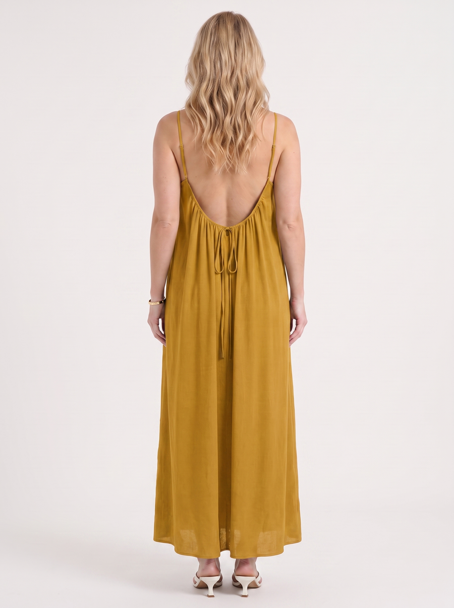 Darcy Ruched Neck Loose Maxi Dress