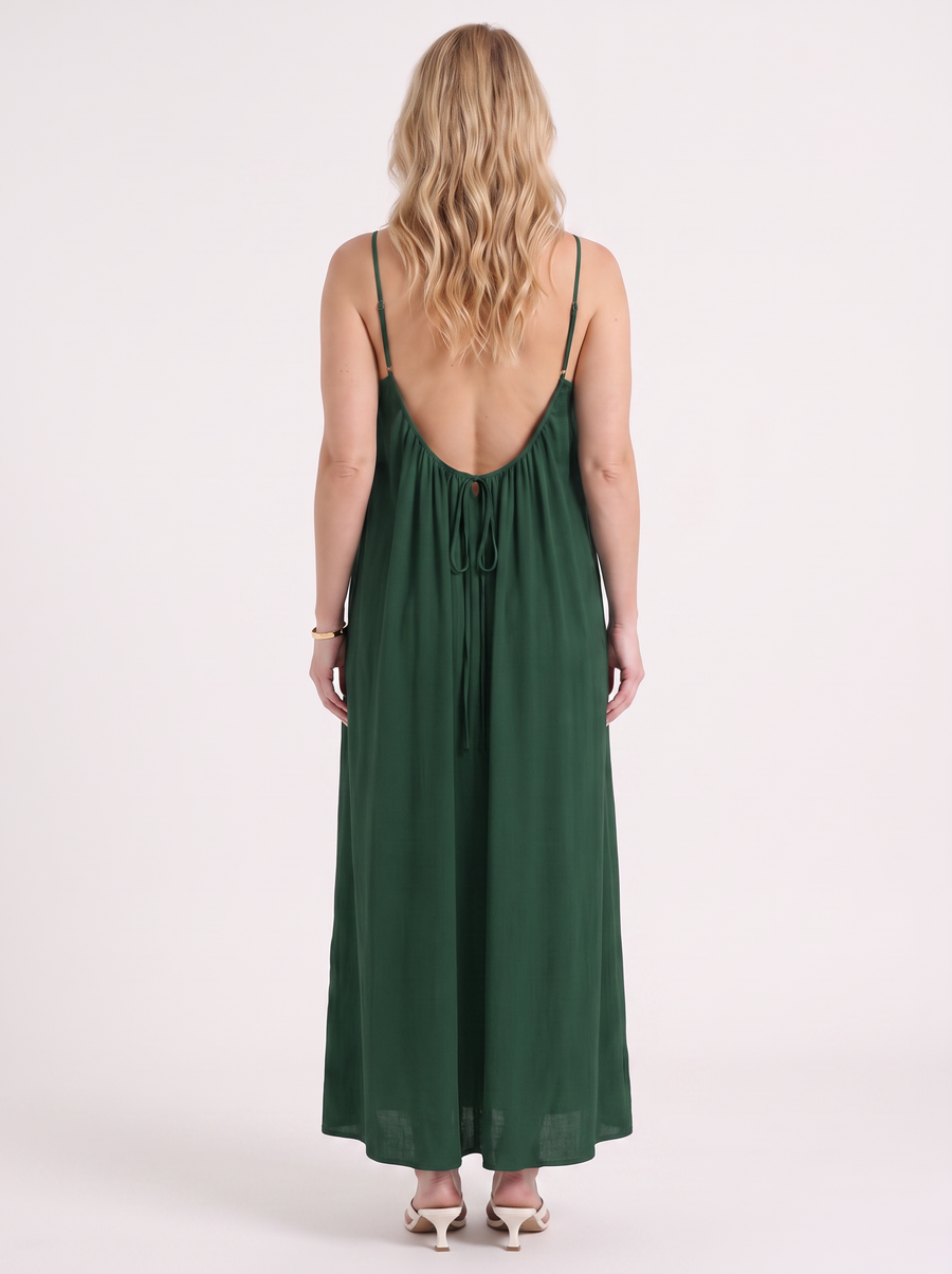 Darcy Ruched Neck Loose Maxi Dress