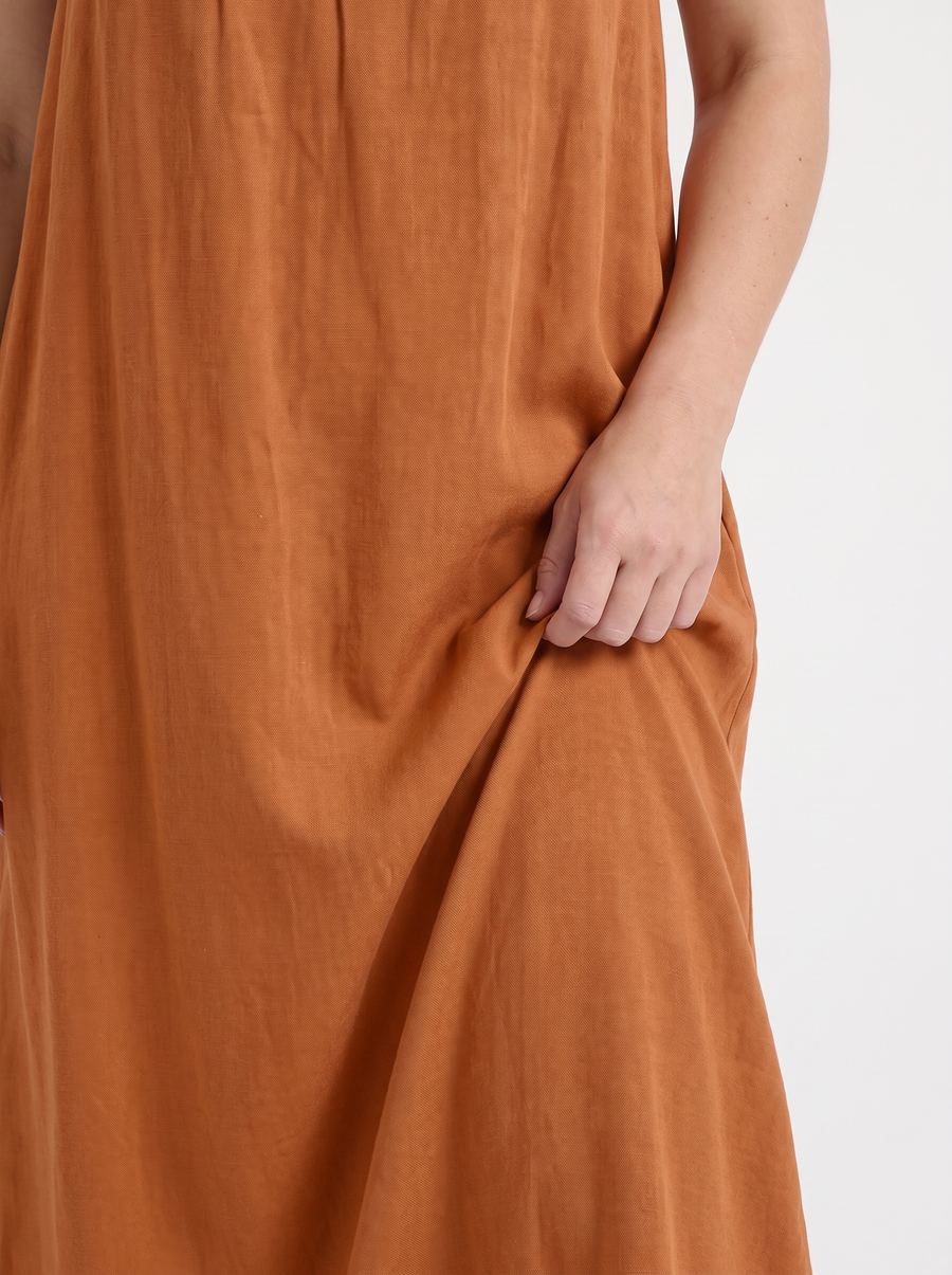Darcy Ruched Neck Loose Maxi Dress