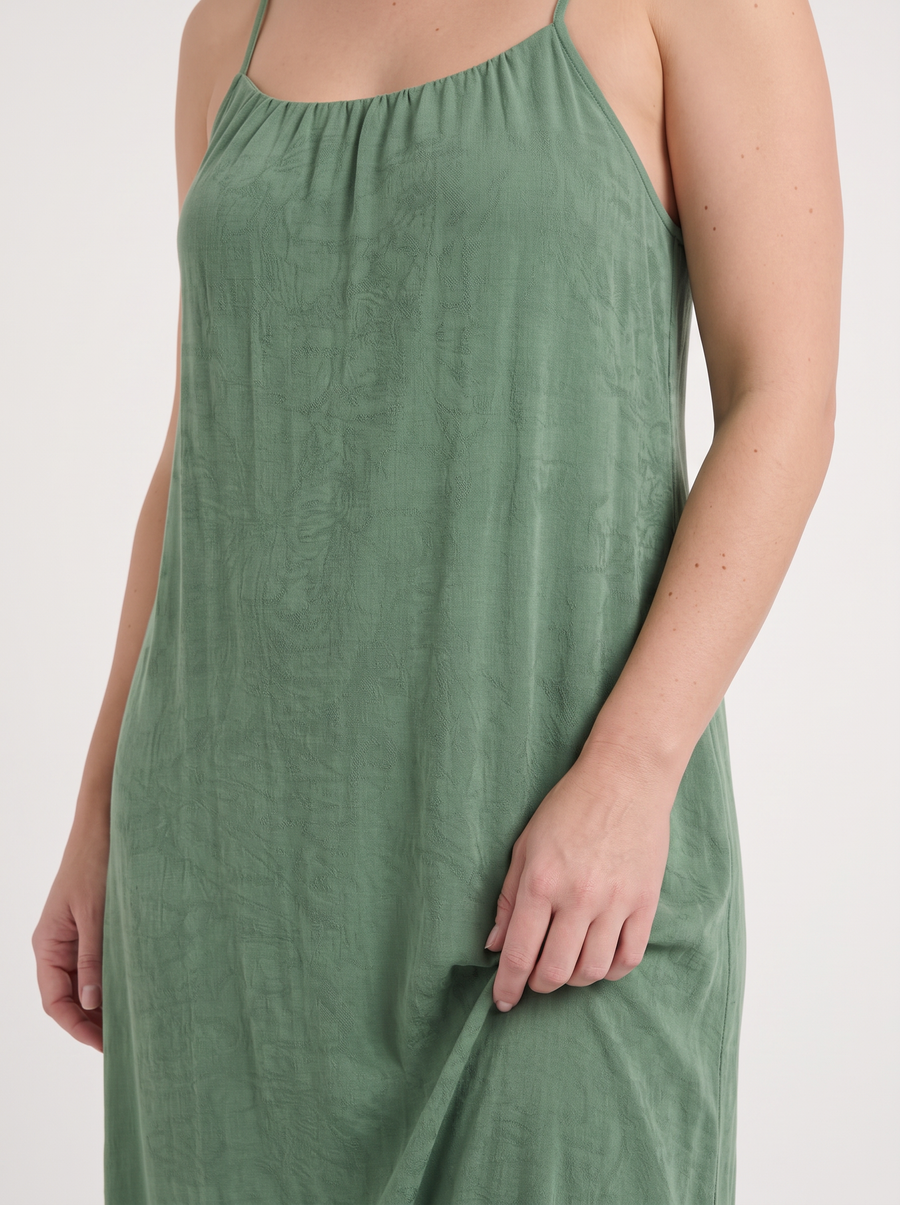 Darcy Ruched Neck Loose Maxi Dress