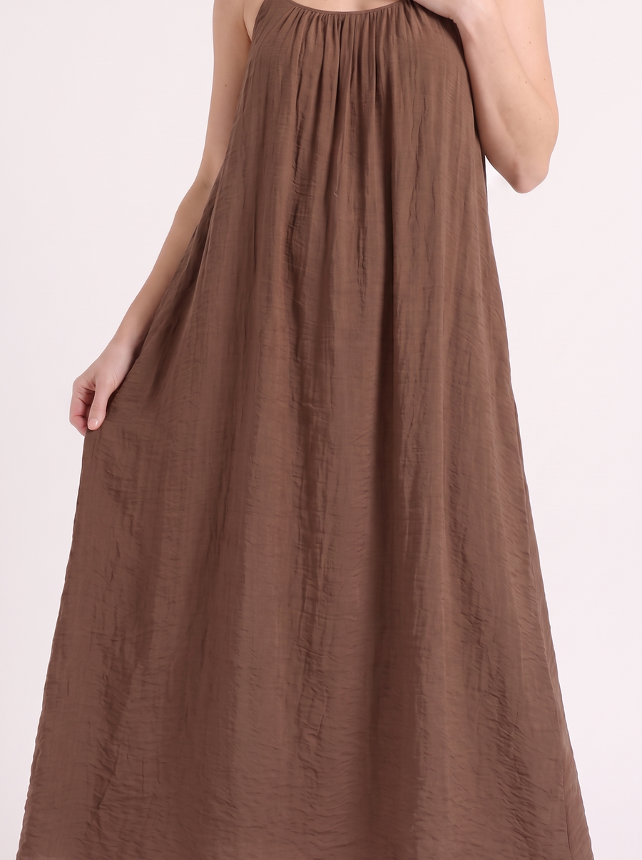 Darcy Ruched Neck Loose Maxi Dress
