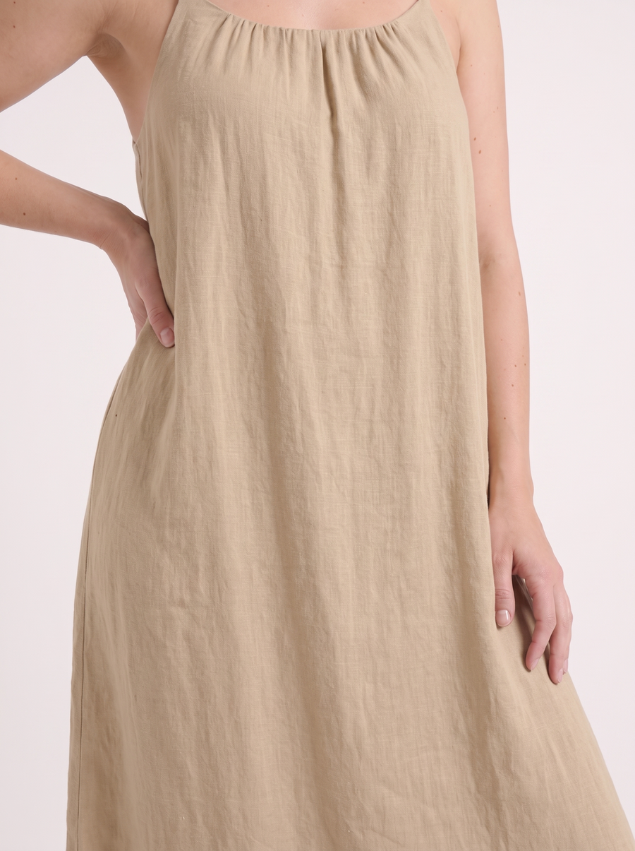 Darcy Ruched Neck Loose Maxi Dress