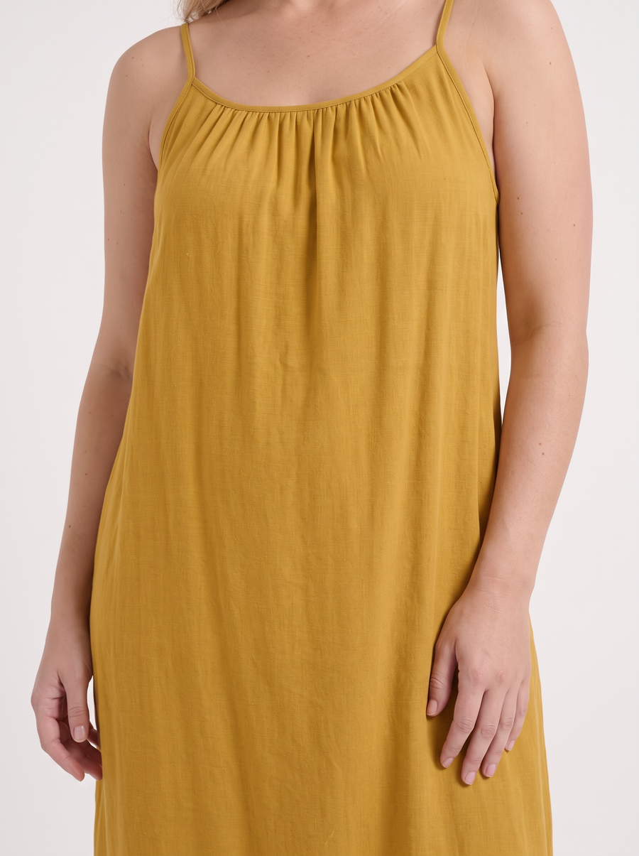 Darcy Ruched Neck Loose Maxi Dress