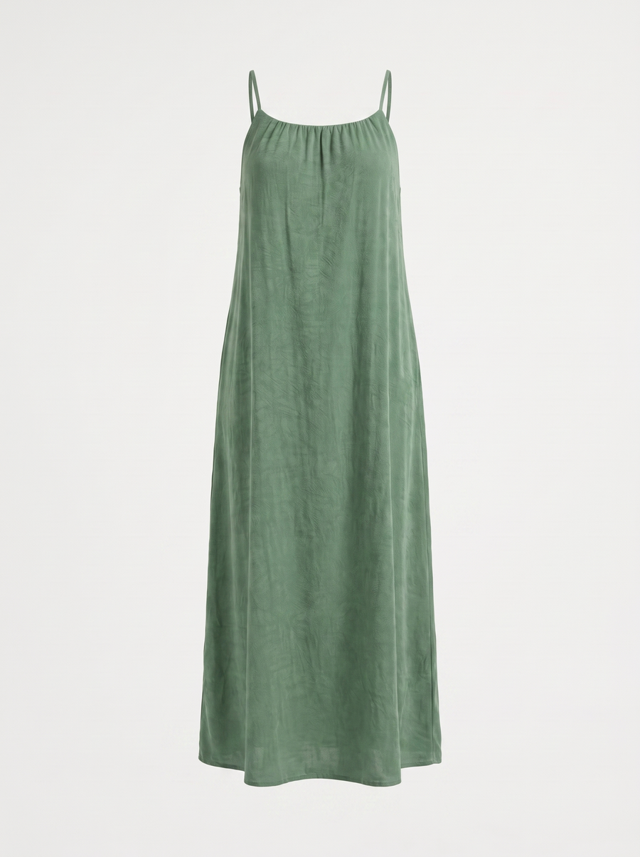 Darcy Ruched Neck Loose Maxi Dress