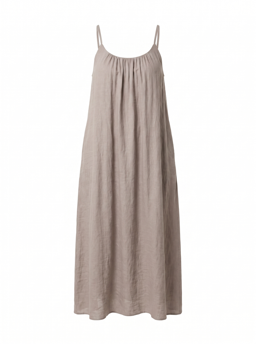 Darcy Ruched Neck Loose Maxi Dress