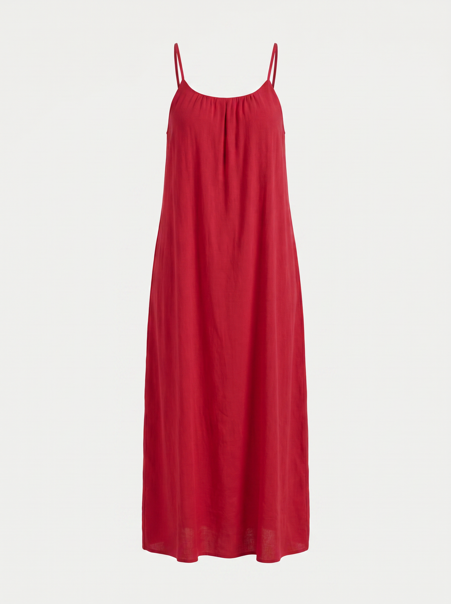 Darcy Ruched Neck Loose Maxi Dress