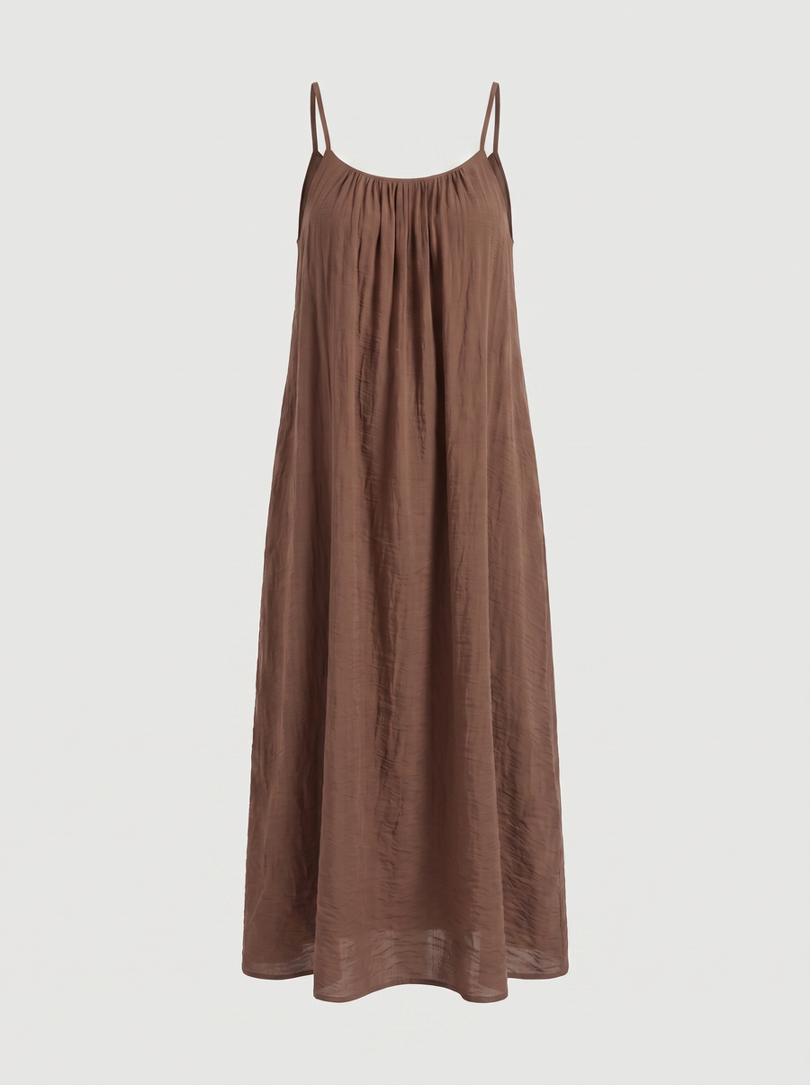 Darcy Ruched Neck Loose Maxi Dress