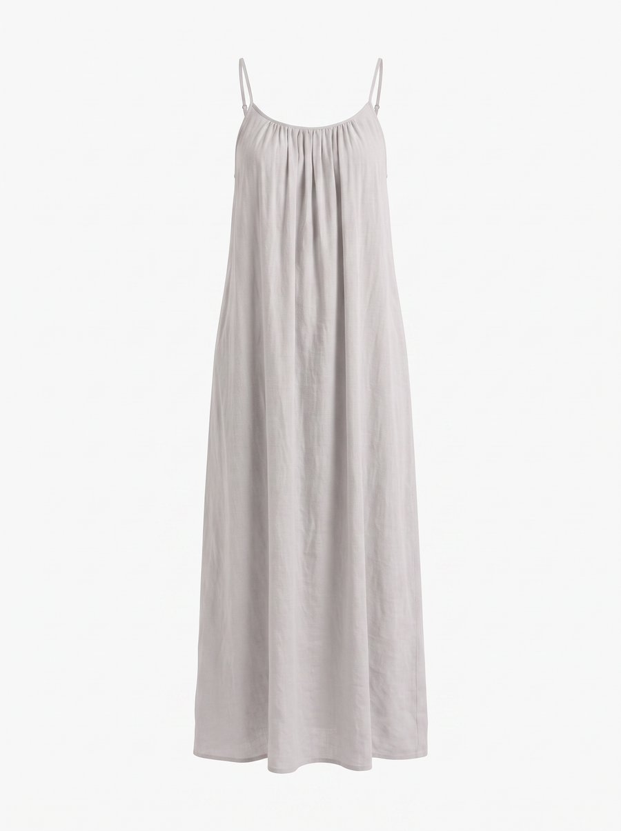 Darcy Ruched Neck Loose Maxi Dress