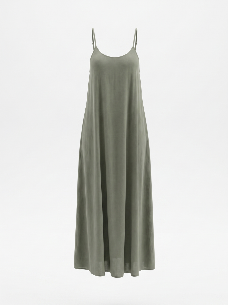 Darcy Ruched Neck Loose Maxi Dress