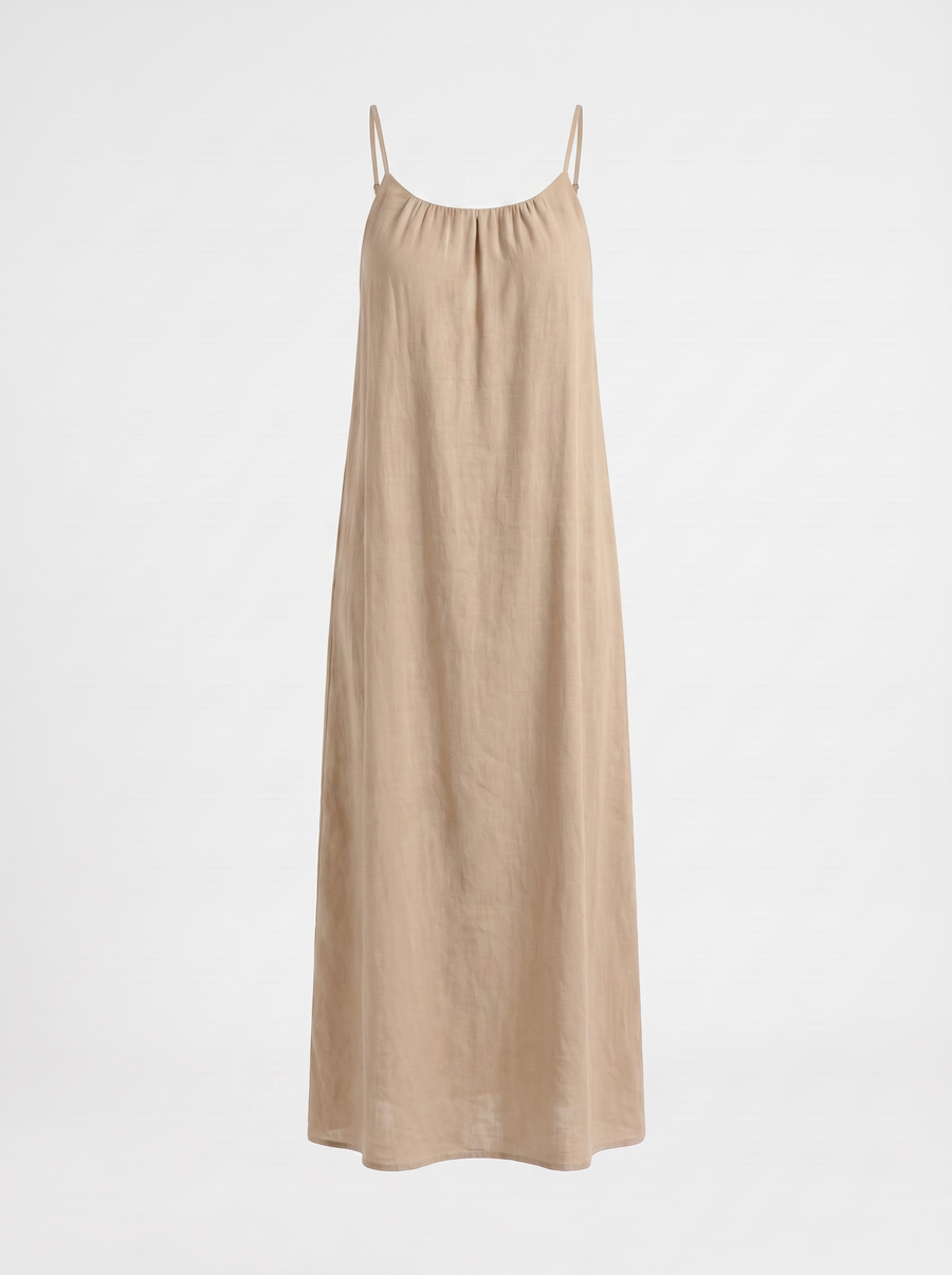 Darcy Ruched Neck Loose Maxi Dress