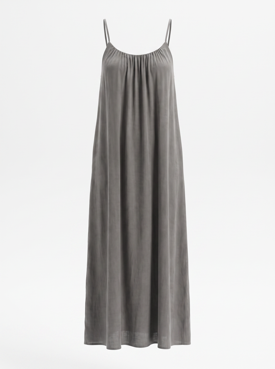 Darcy Ruched Neck Loose Maxi Dress