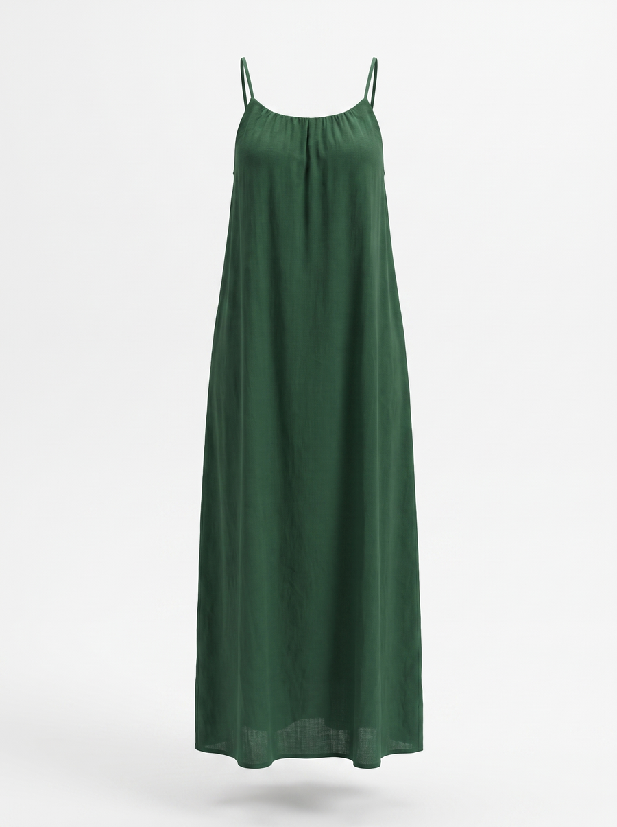 Darcy Ruched Neck Loose Maxi Dress