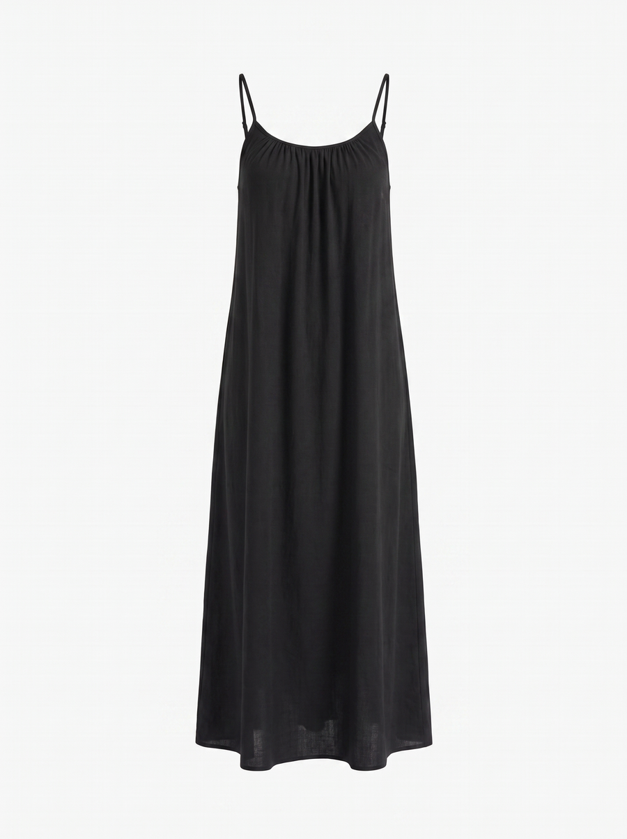 Darcy Ruched Neck Loose Maxi Dress