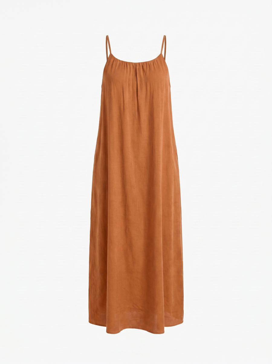 Darcy Ruched Neck Loose Maxi Dress