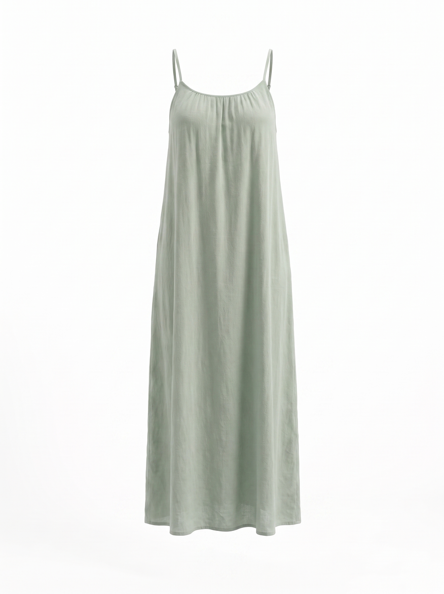Darcy Ruched Neck Loose Maxi Dress
