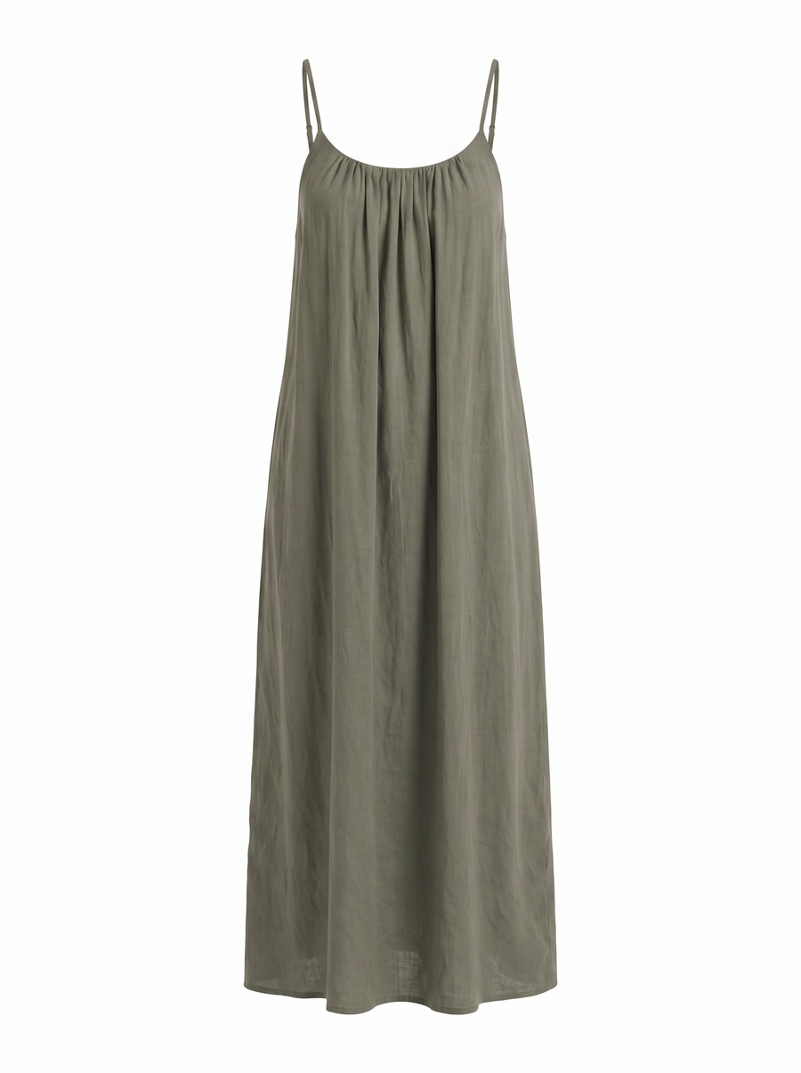 Darcy Ruched Neck Loose Maxi Dress