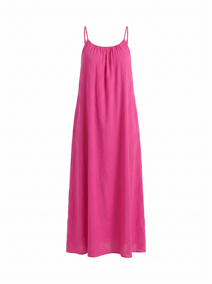 Darcy Ruched Neck Loose Maxi Dress