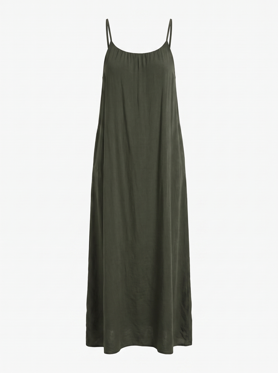 Darcy Ruched Neck Loose Maxi Dress